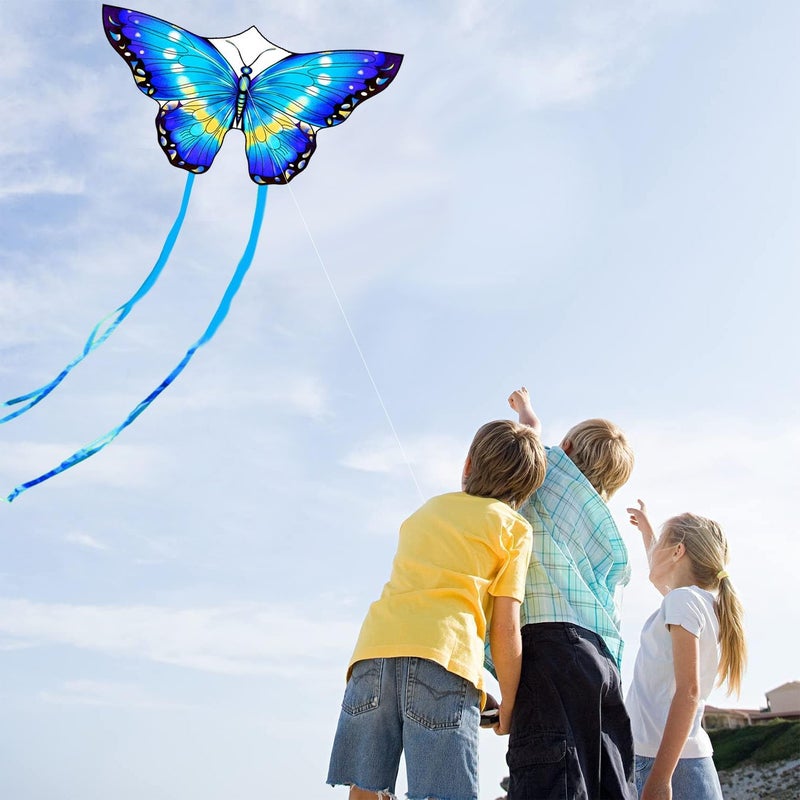 Honbo Butterfly Kites for Kids & Adults,55" x 28" Large Beginner Kite for Kids Ages 4-8,Easy to Fly for Beginners, Each Kite with 300ft Line Handle,Beach Kites for Outdoor Activities & Family Trip - Image 2